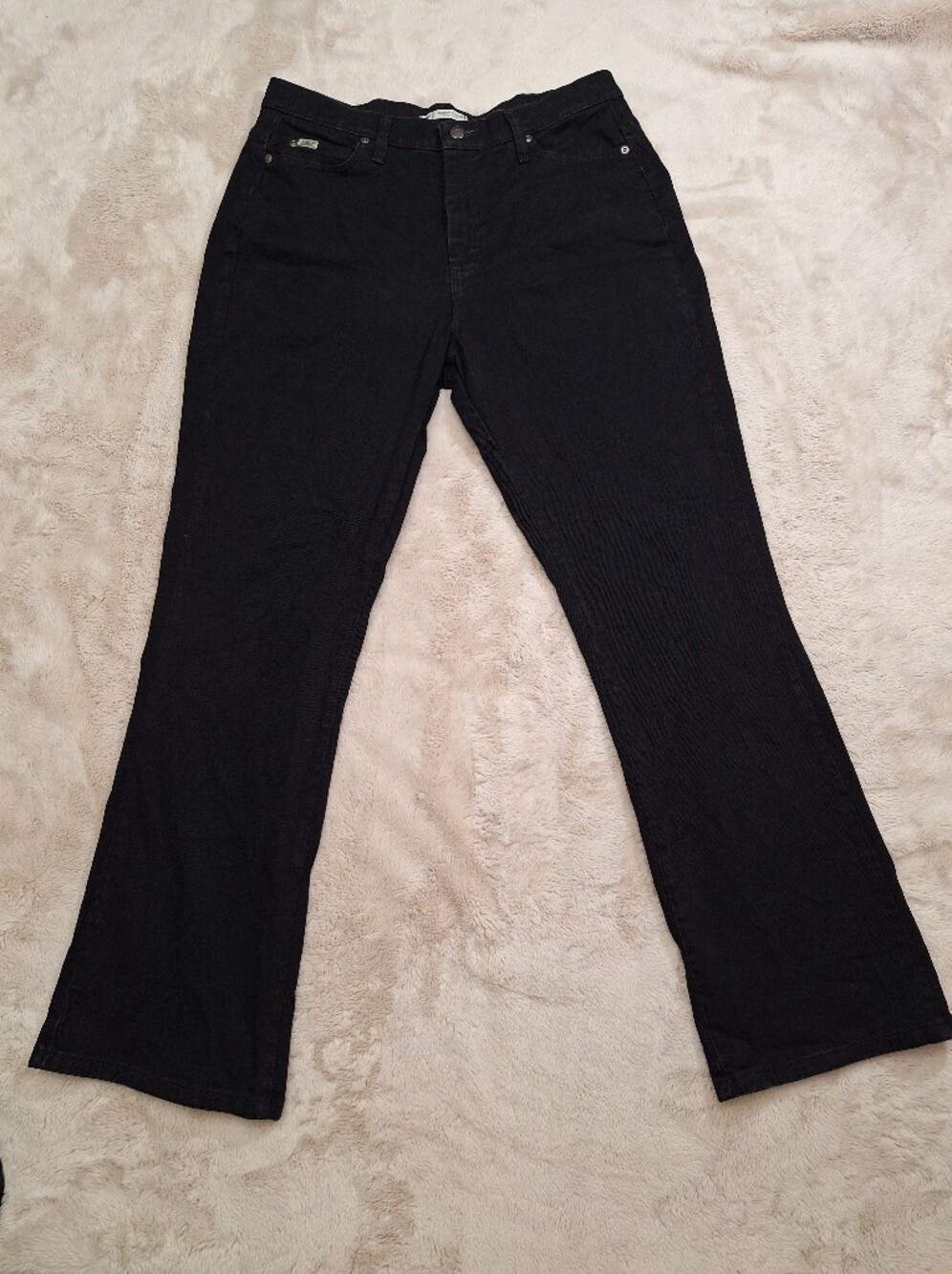 Lee Womens Black Dark Wash Relaxed Bootcut 5-Pocket Jeans Size 14